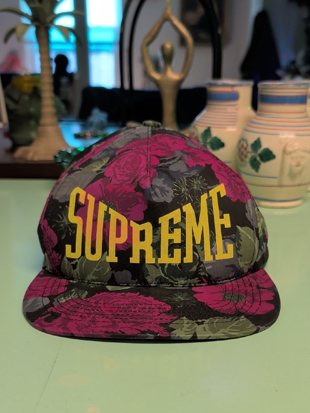 Supreme Floral 5-Panel Cap - Magenta, Yellow, Olive